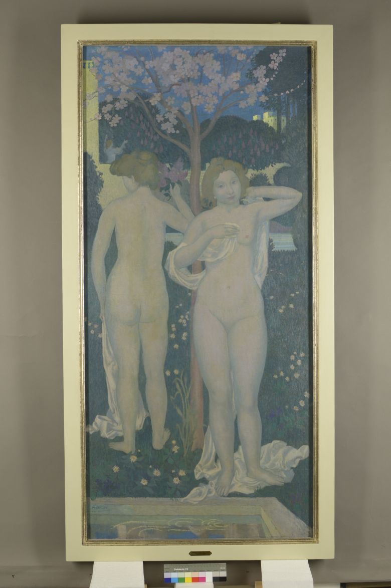 Maurice Denis, Frauen mit Flieder oder Akte in der D&auml;mmerung, 1898, Zustand nach der Restaurierung&nbsp;
