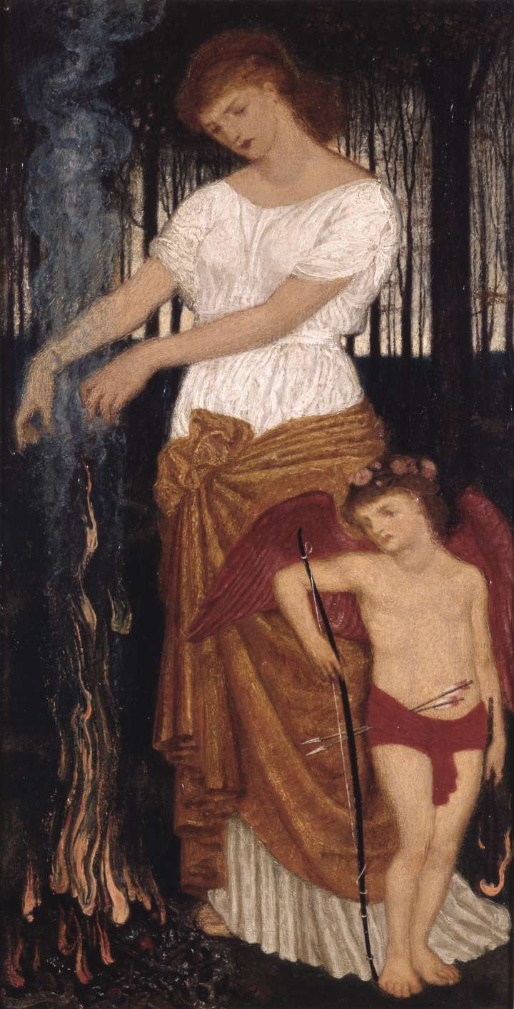 Das Bild "Venus und Cupido" von Walter Crance zeigt die Liebesgöttin Venus mit den geflügelten Cupido.