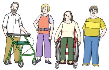 Zeichnung von Menschen mit Behinderung